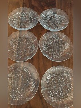 Vintage Dansk Floriform design glass plates (6)